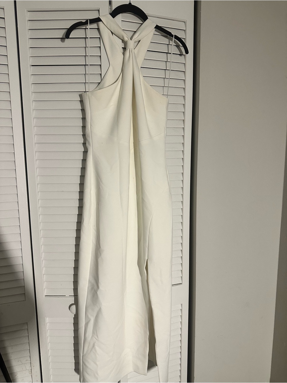 Likely White Halter Twist-Neck Maxi Dress